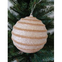 Новорічні кулі золоті з тасьмою Ø100мм, ціна за набір 2 шт (SH254)